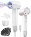 Professional Hair Dryer - 130000 RPM High Speed Brushless Motor Negative Ionic Blow Dryer for Fast Drying, Low Noise Thermo-Control Hairdryer with Magnetic Diffuser & Nozzle for Home Travel