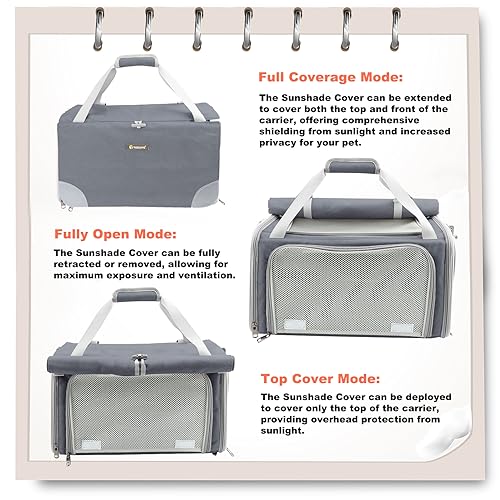 Large Soft Cat Carrier for Two Cats, Collapsible Travel Bag W22744