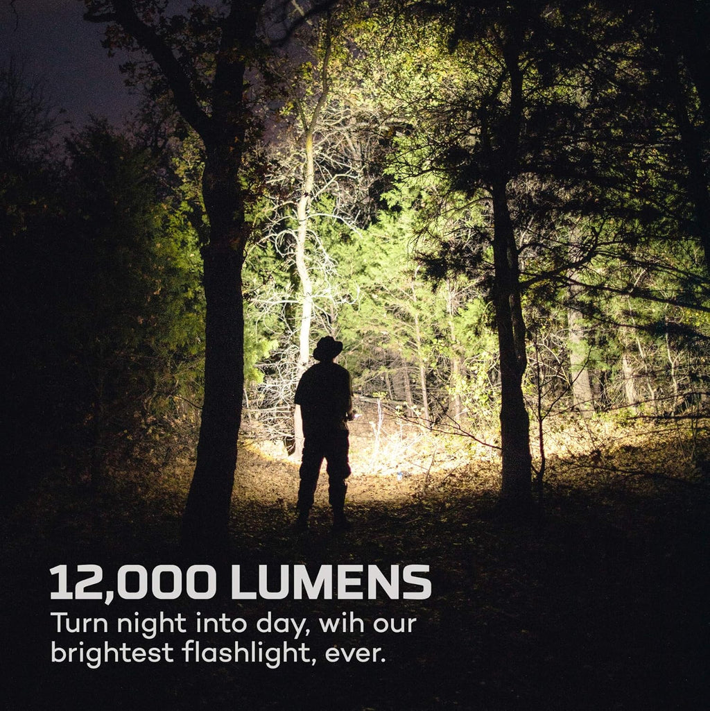 Rechargeable 12000 Lumen LED Flashlight with Adjustable Beam and USB Reading Light C87164