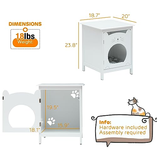 Cat Litter Box Enclosure with Side Table N1892