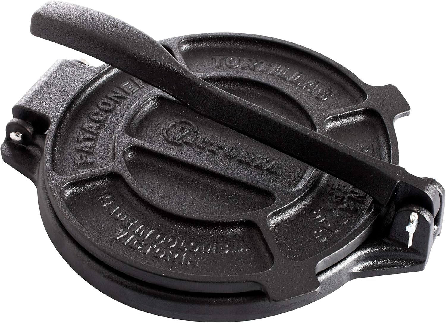 Victoria 6.5 Inch Cast Iron Tortilla Press. Tortilla Maker, Flour Tortilla press, Rotis Press, Dough Press, Pataconera Seasoned with Flaxeed Oil