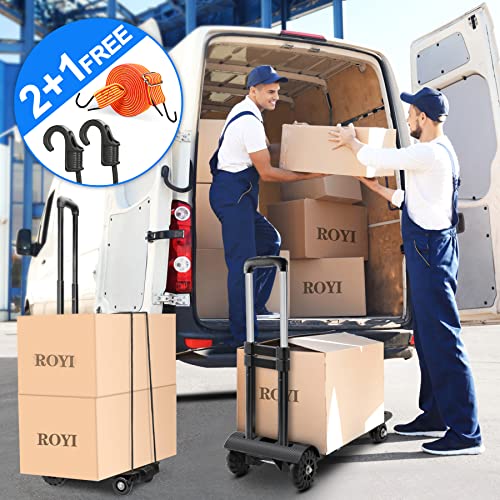 Folding Hand Truck, 360lbs Heavy Duty Utility Cart, Portable Fold Up Dolly G21478