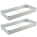8x2x1ft(2 Pack) Galvanized Raised Garden Bed,Outdoor Planter Box Metal Patio Kit Planting Bed for Vegetables Flowers Herb,Silver