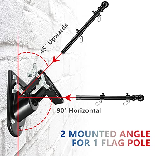 Outdoor Flag Pole 5ft with Holder Bracket, Residential Kit for House Porch Garage Y501988