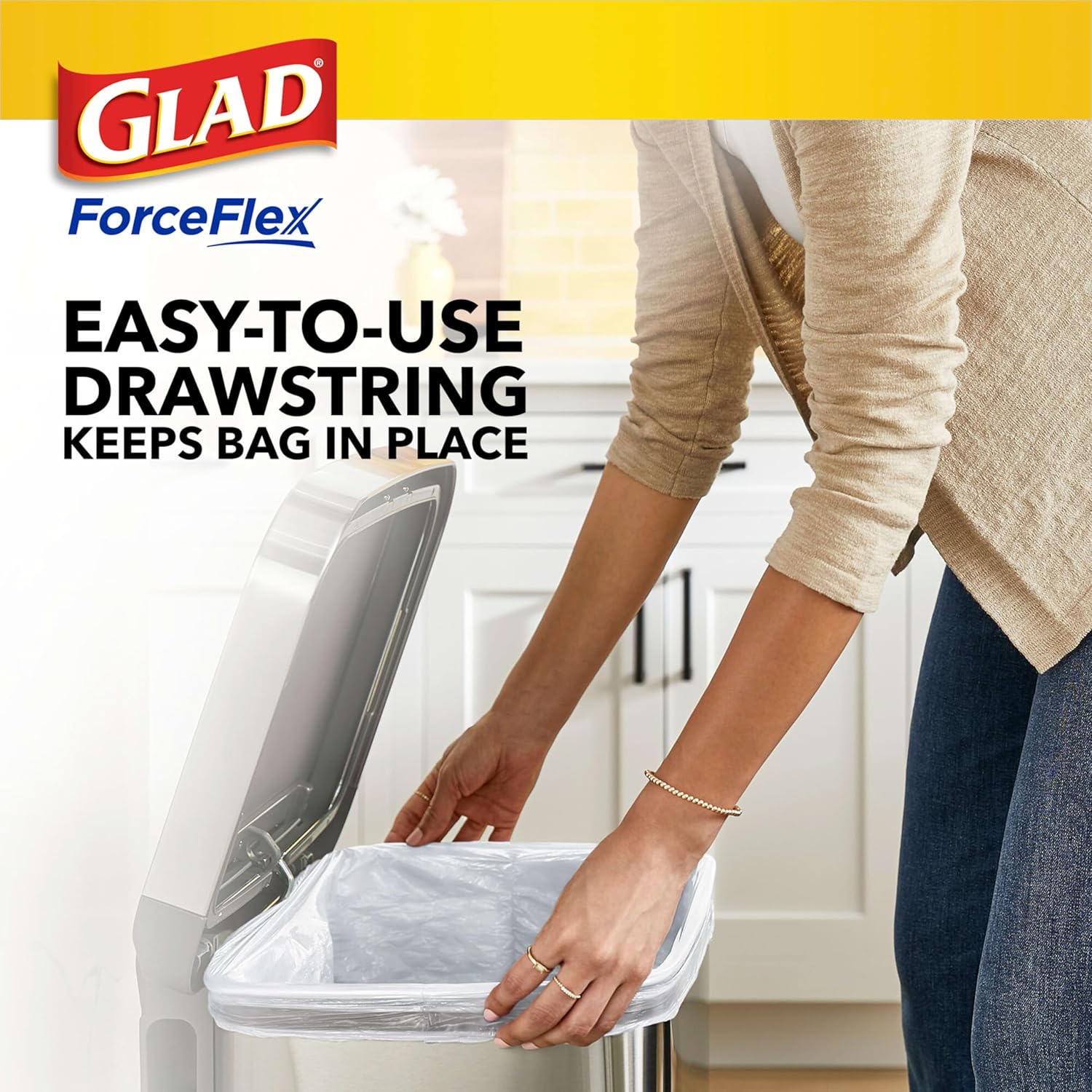 Tall Kitchen Drawstring Garbage Bags, 13 Gal, 110 Ct Q28498