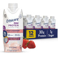 Ensure Max Protein Milk Chocolate with Caffeine Nutrition Shake | 30g Protein, 1g Sugar, 4g Fiber Blend | 12 Pack