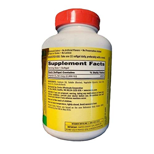 Vitamin D3 50 mcg, 600 Softgels J5266