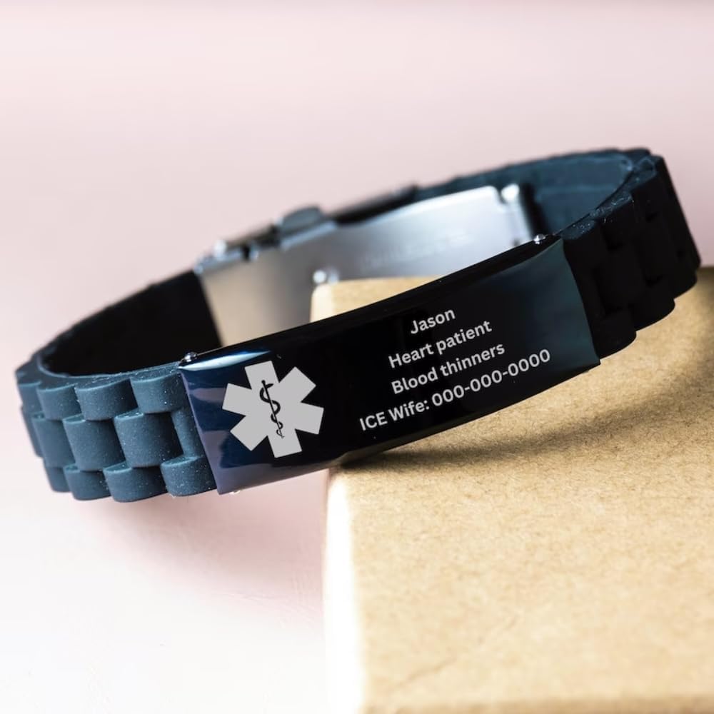 Medical Alert Bracelet with Custom Engraving I4565