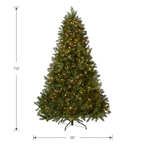 Artificial Full Downswept Christmas Tree with Dual Color LED Lights, 7.5 ft I716143