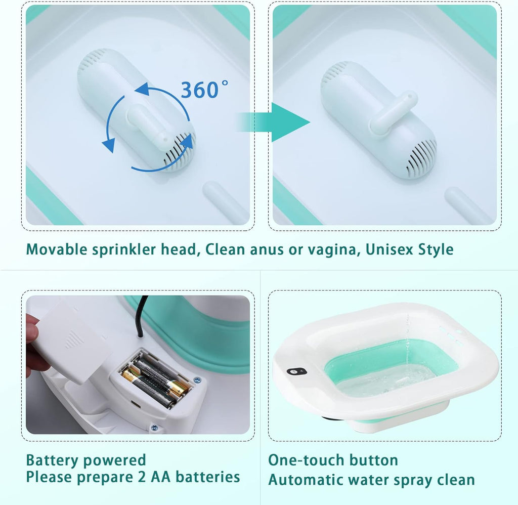 Foldable Electric Sitz Bath for Toilet Seat Postpartum Care M12401