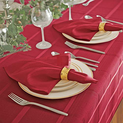 70 Inch Round Fabric Tablecloth, Plaid, Beige C736
