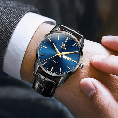 Men's Casual Leather Strap Watch Waterproof Luminous Analog F66331