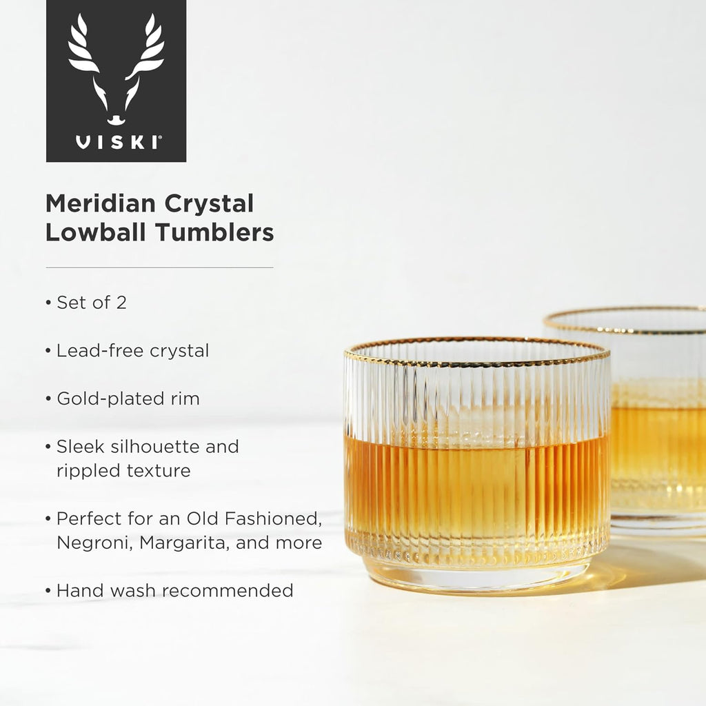 Crystal Lowball Whiskey Glasses, 12oz Set of 2 E3308
