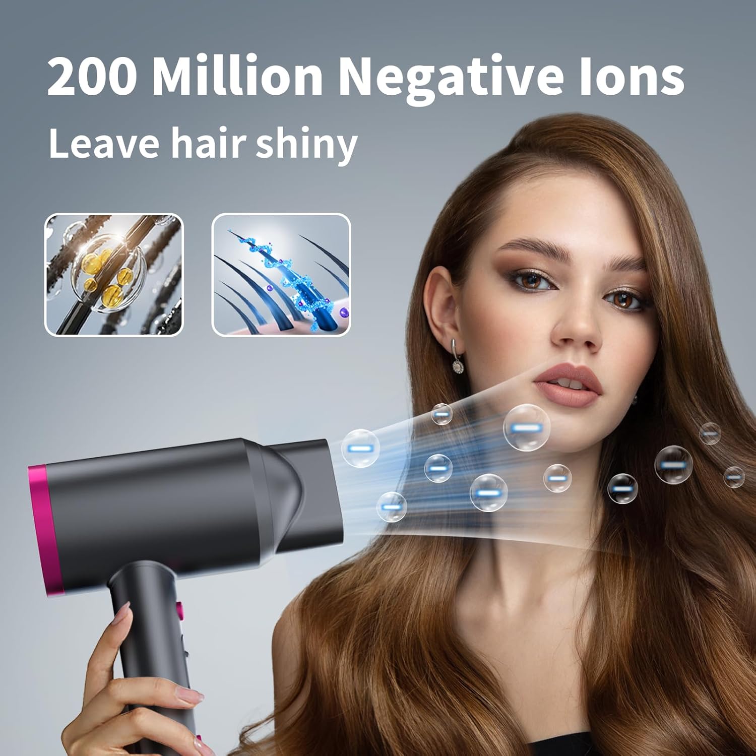 Hair Dryer with Diffuser, Ionic, Lightweight B17314