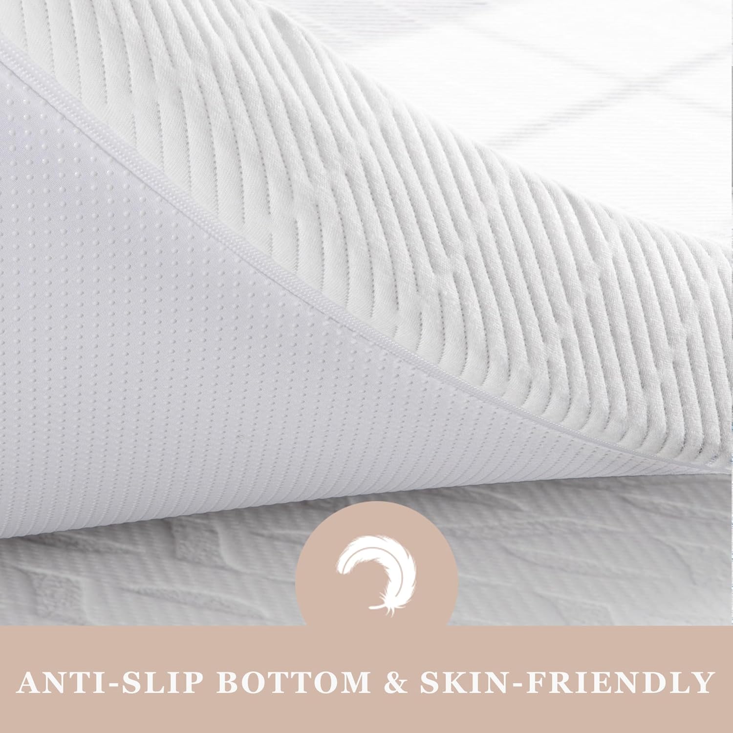 Firm Memory Foam Mattress Topper Twin Size, Cooling Gel Infused O235423