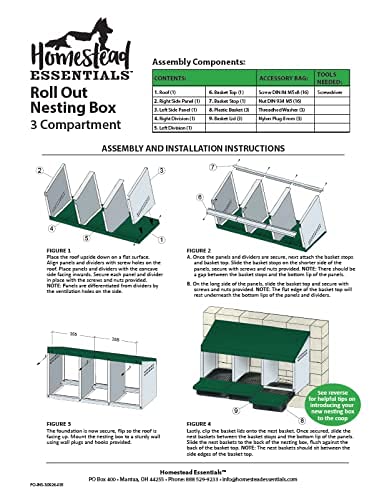 3 Compartment Roll Out Nesting Box for Chickens with Lid and Perch V75738