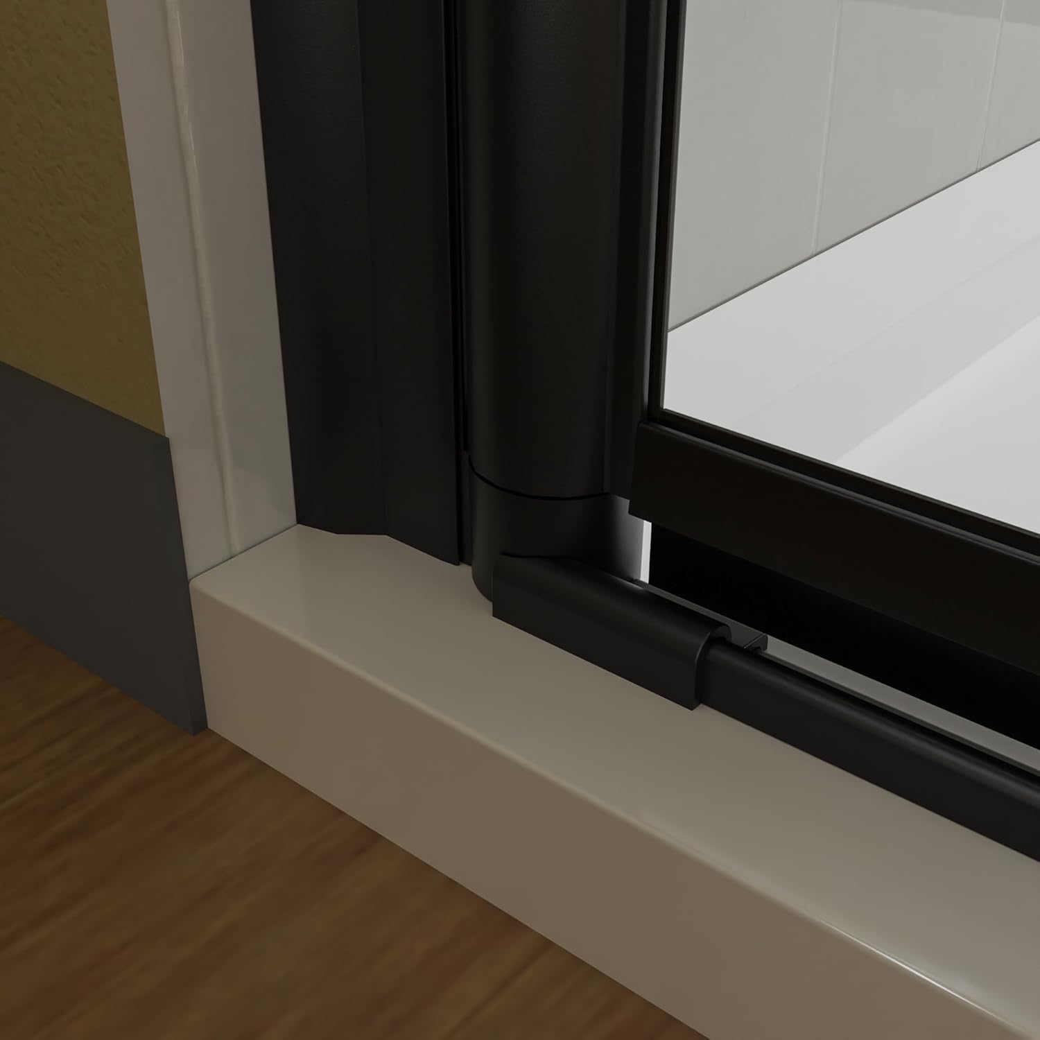 Frameless Glass Shower Door 32" x 72" Matte Black U529