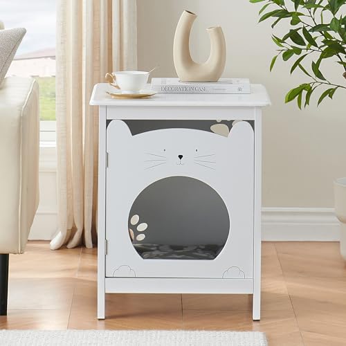 Cat Litter Box Enclosure with Side Table N1892