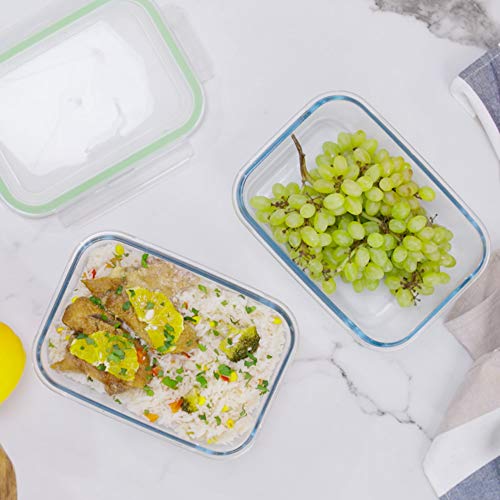 63 Oz Glass Food Storage Containers with Locking Lids, 2 Pack J801