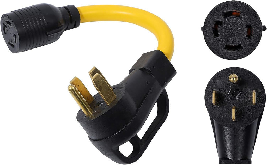 ONETAK NEMA 14-50P to L14-30R 120V/240V 50 Amp 4 Prong Male Plug to 4 Prong Twist Lock Female Outlet Receptacle Generator Welder Dryer EV Charger Power Cord Adapter
