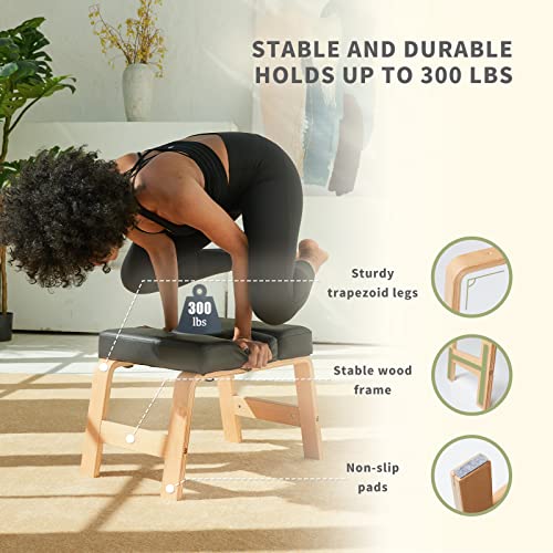 Yoga Headstand Bench with Wood and PU Pads W37856