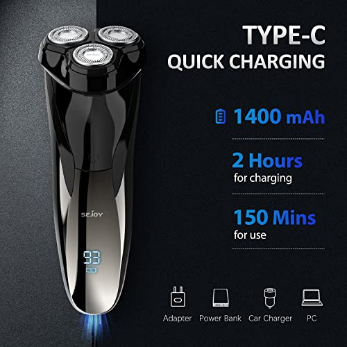 Electric Razor for Men, Cordless Rechargeable Shaver with Pop-Up Trimmer Y74625