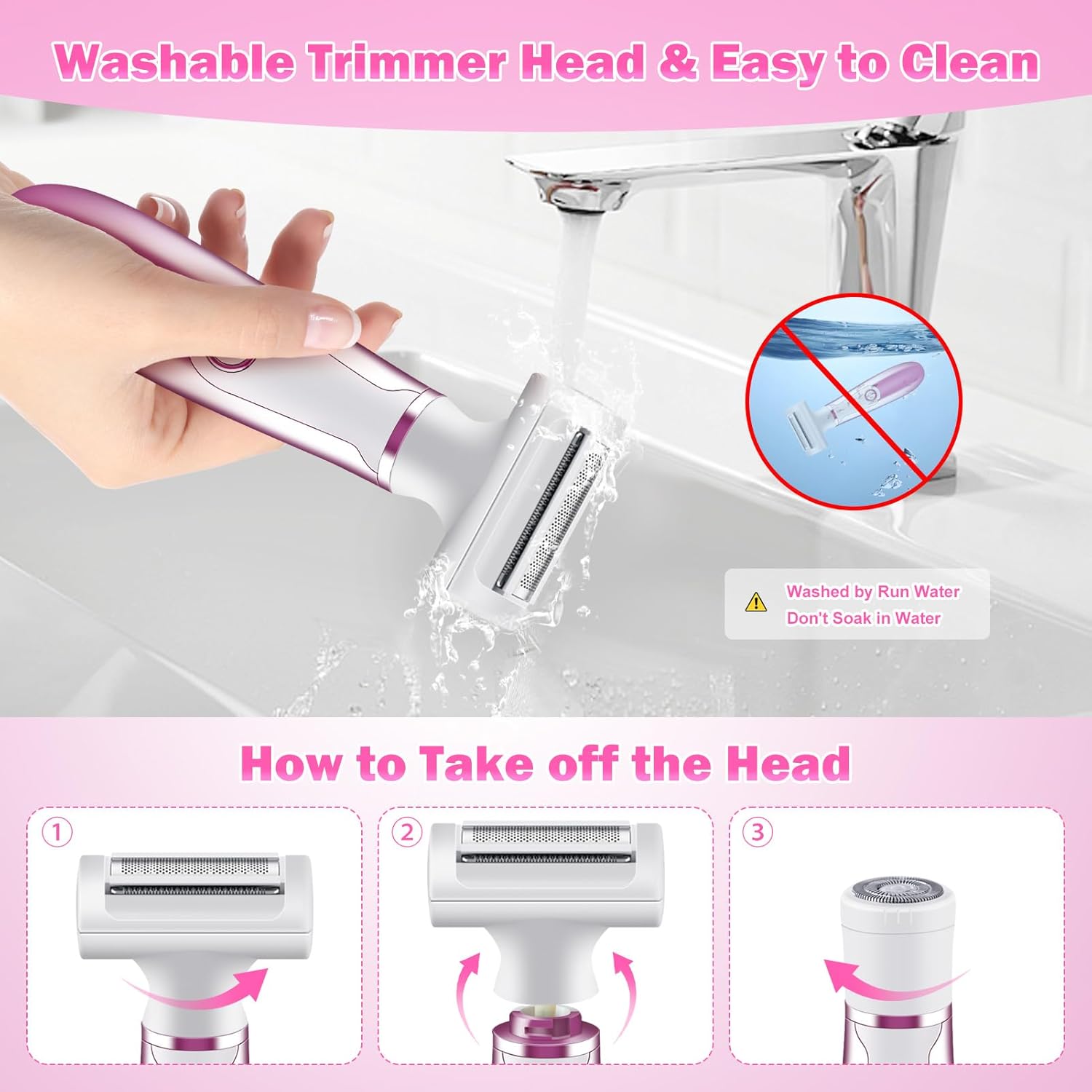 4 in 1 Electric Shaver and Trimmer for Women Facial Body Hair Removal S680881