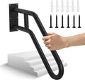 Upgraded Handrails for Outdoor Steps Stairs Railing Indoor Wall Mount, 26" Non Slip Sturdy Metal Handrail for 1 to 3 Steps Stairs, U Shaped Stair Handrail for The Elderly, Kids, Disabled, Pregnant