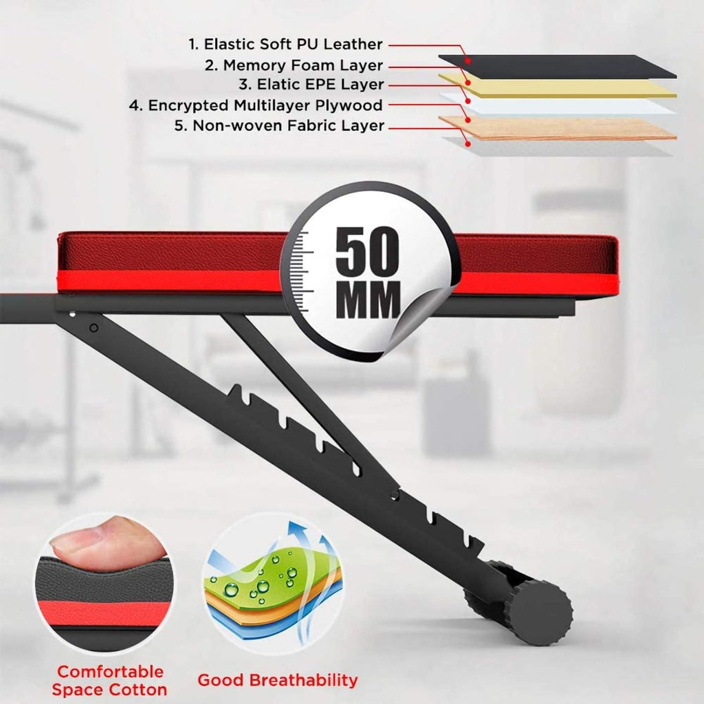 Adjustable Folding Weight Bench for Home Gym Y162