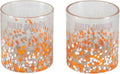 Harley-Davidson Confetti Double Old Fashion Glass Set - Hand-Blown - 14.5 oz.