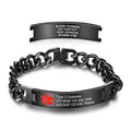 Personalized Medical Alert Bracelets Emergency Medical Bracelets for Women Men for 7.5 to 8.5 Inches Medical ID Bracelets for Men Women Tag Stainless Steel