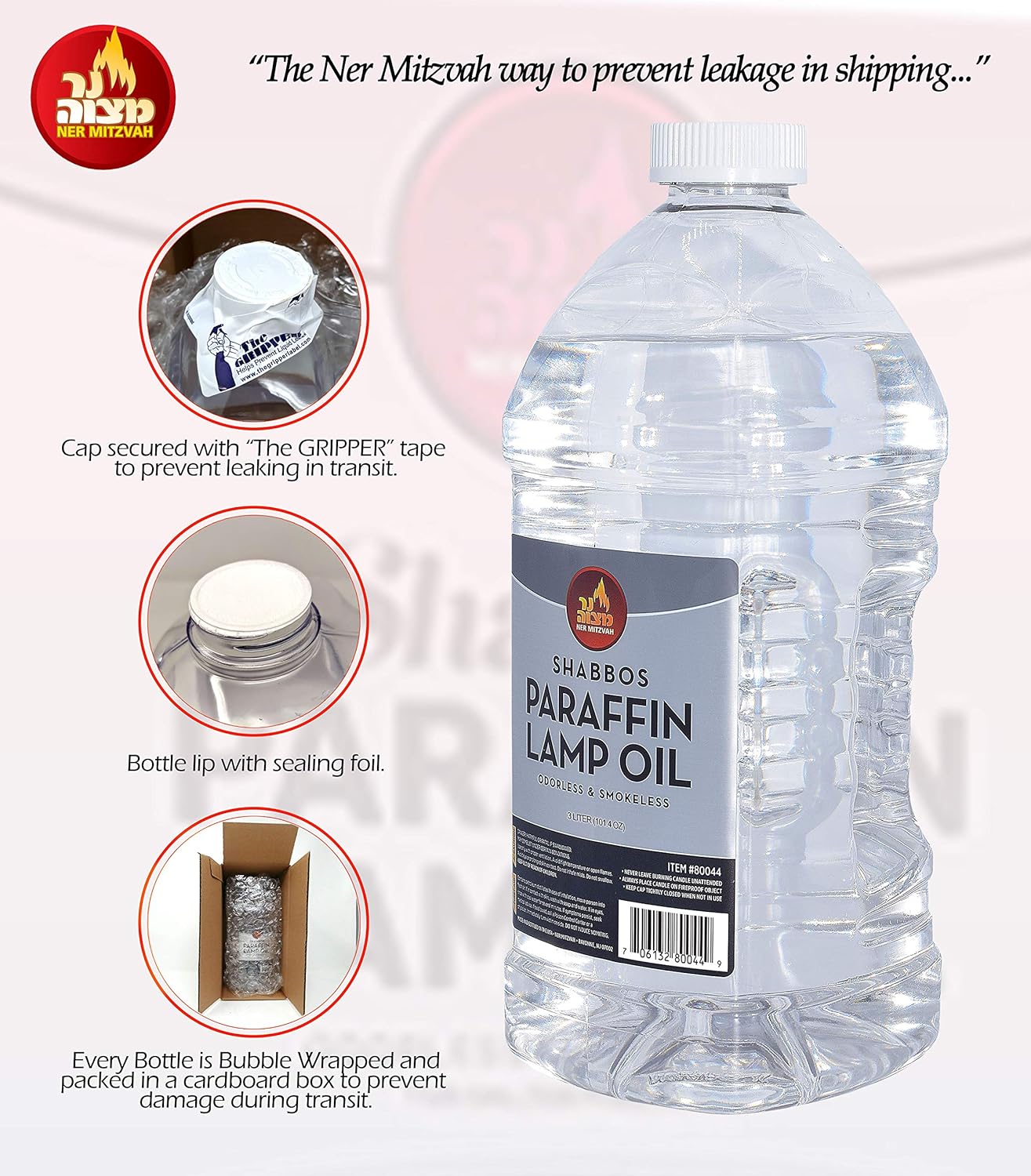 Paraffin Lamp Oil - 3 Liter - Smokeless, Odorless, Clean Burning M742
