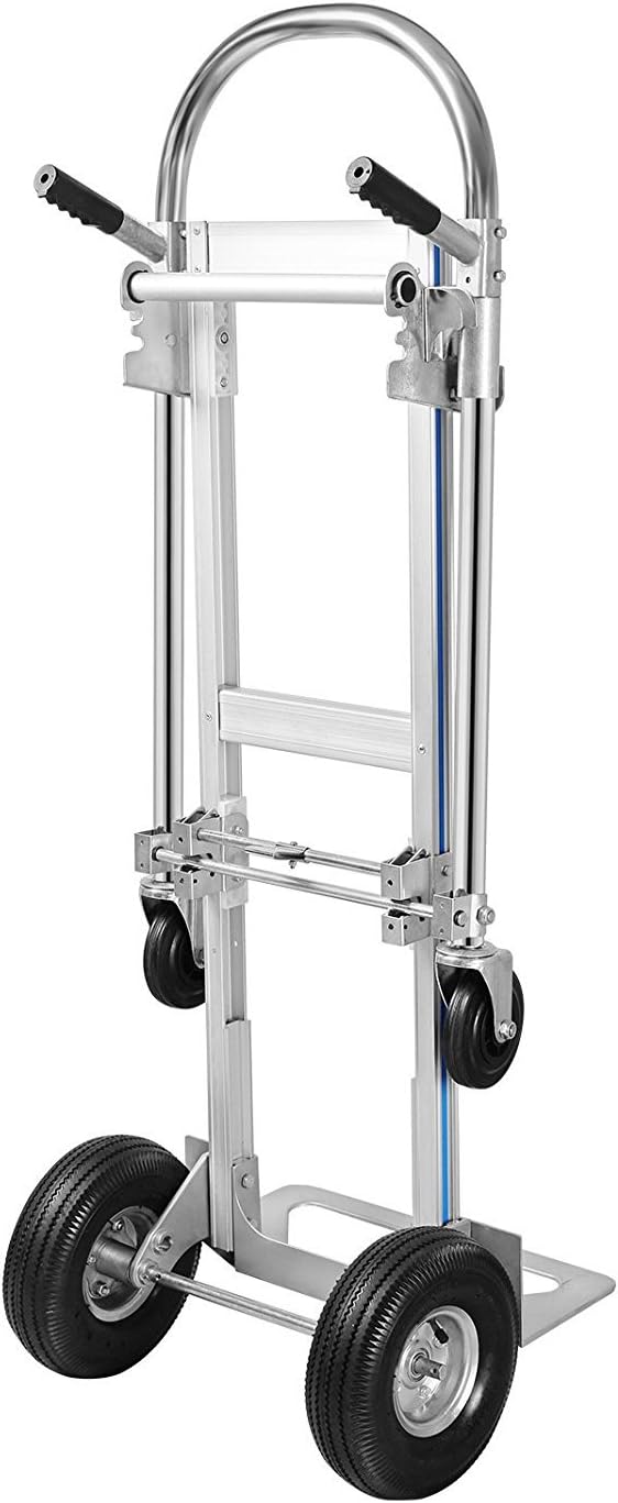 Aluminum Hand Truck, Heavy Duty Convertible Dolly, 770 LBS Utility Cart with Rubber Wheels E95505