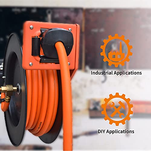 Retractable Air Hose Reel 3/8" x 50 ft, 300 PSI, Ceiling/Wall Mounted J928101