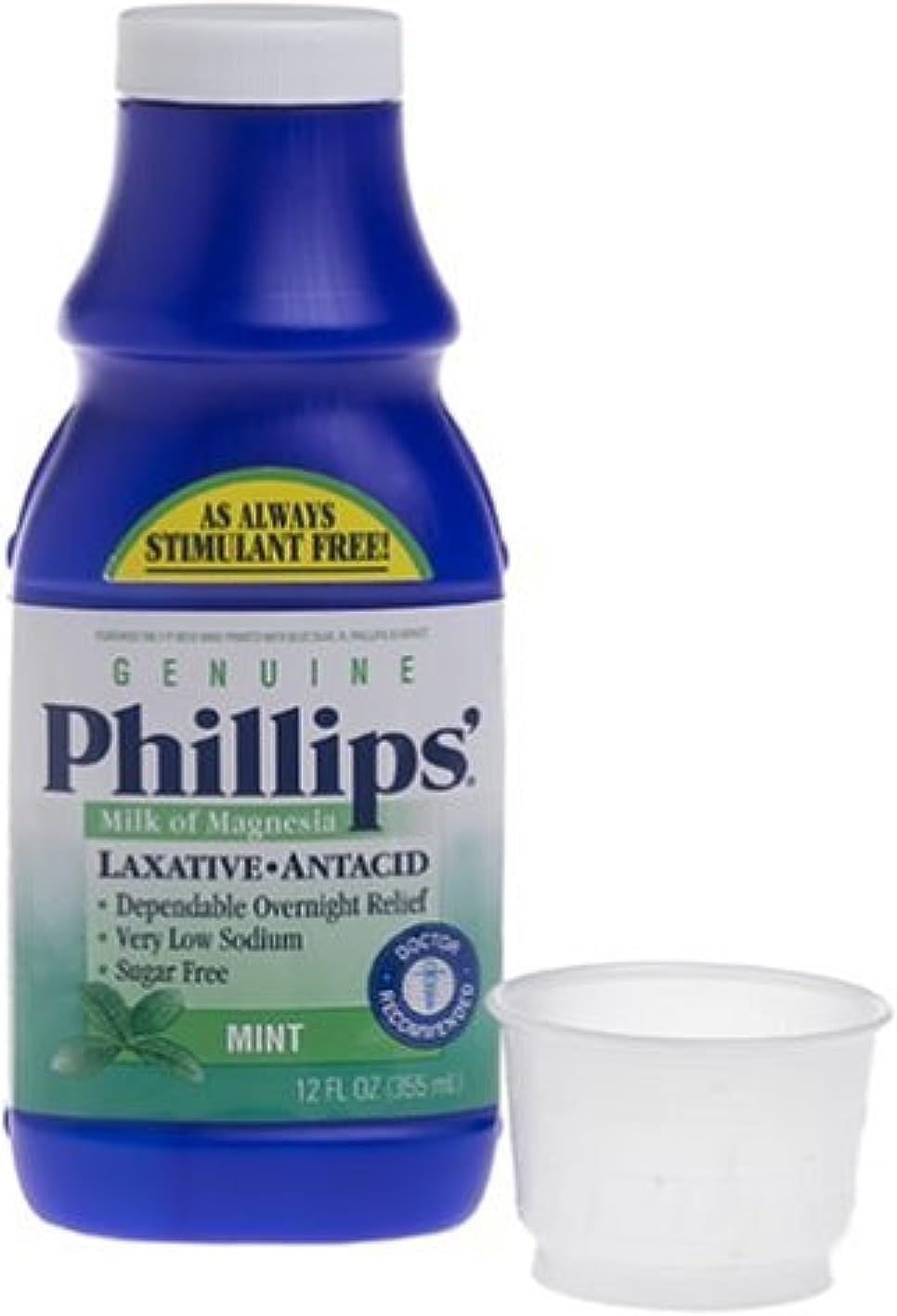 Phillips Milk of Magnesia Laxative Antacid, Mint, 12 Ounces