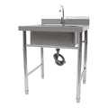 Commercial Restaurant Sink, Free Standing Stainless-Steel Single Bowl, Stainless Steel Kitchen Sink, Utility Sink with Faucet for Kitchen,Yard, Bar, Laundry (47.2" W x 19.6" D x 31.5" H)