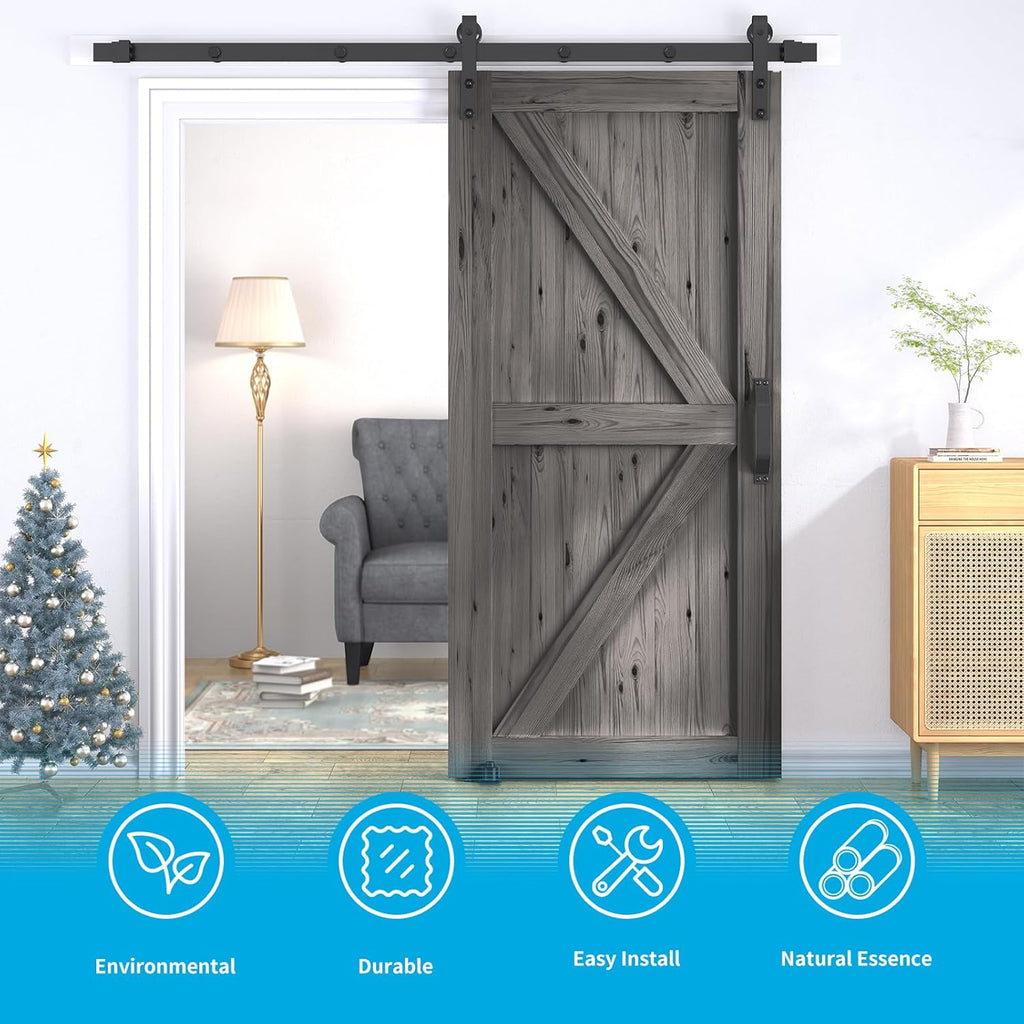 Sliding Barn Door with Hardware Kit for Interior Rooms and Closets Y2011