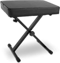 Pyle Adjustable Padded Bench-X-Style Foldable Keyboard Piano Seat w/Three Height Positions, 4 Non-Slip Rubber Feet, Extra Thick Foam Cushion PKST52, Standard