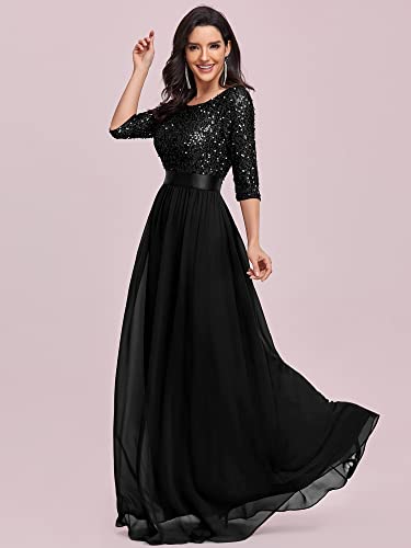Elegant A Line Sequin Maxi Evening Dress G42674