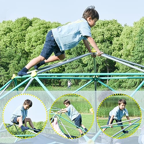 Geometric Dome Climber Play Center for Kids, Rust & UV Resistant Steel, 12FT A486