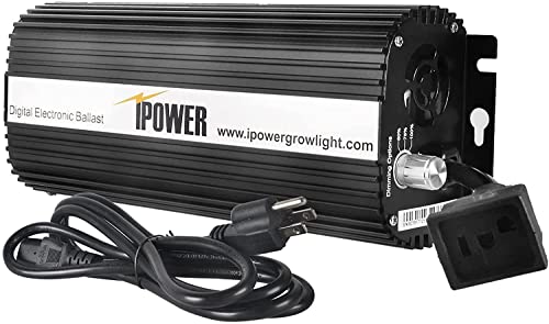 iPower 600 Watt HPS MH Digital Dimmable Grow Light System Kits Air Cooled Reflector Hood Set,White