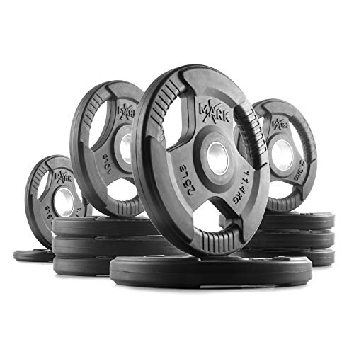 Olympic Curl Bar with Weight Plates, Rubber Coated, 28mm N762558