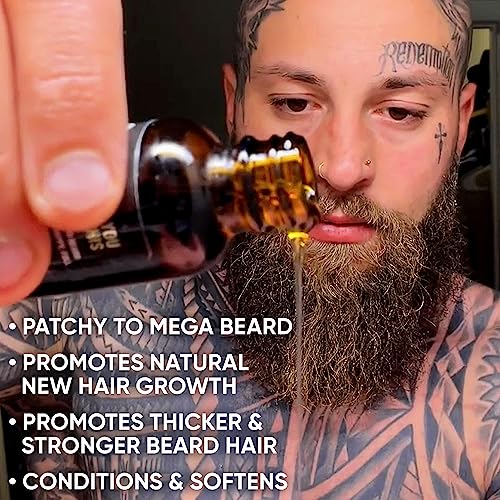 Beard Growth Oil with Jojoba, Peppermint & Castor Oil for Men, 2 Pack A892