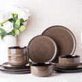 Ceramic Dinnerware Sets of 6,Poreclain Plates and Bowls Sets,Handmade Reactive Glaze Dishes Set,Chip Resistant and Scratch Resistant | Oven&Dishwasher & Microwave Safe-Green(18PCS)
