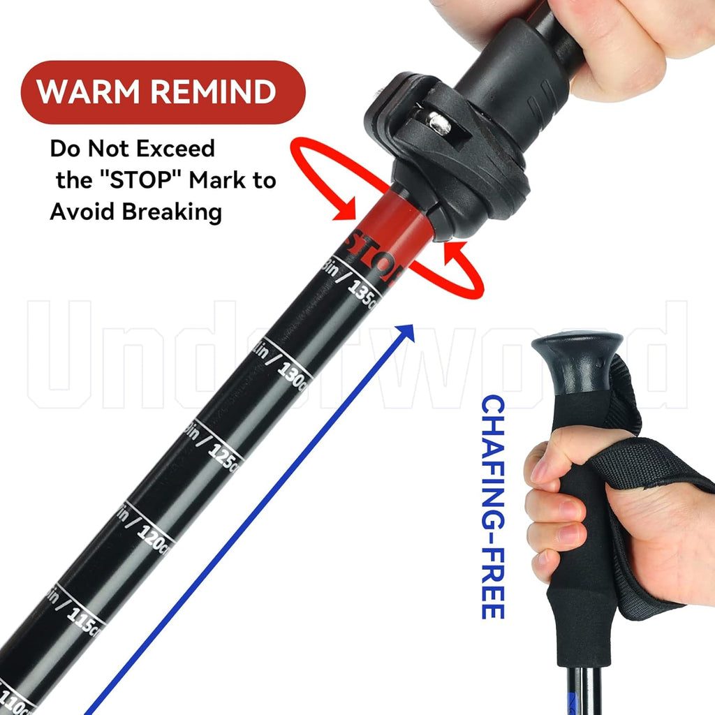 Collapsible Trekking Poles for Hiking, 4 Pack, Adjustable Aluminum, Lightweight Q34361
