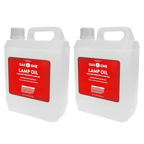 GasOne Liquid Paraffin Lamp Oil – 1 Gallon (128oz) Clear Oil Lamp – Multifunctional Lamp Oil Smokeless Odorless Indoor Ideal for Lamps, Lanterns, Tiki Torch – Safe Packaging