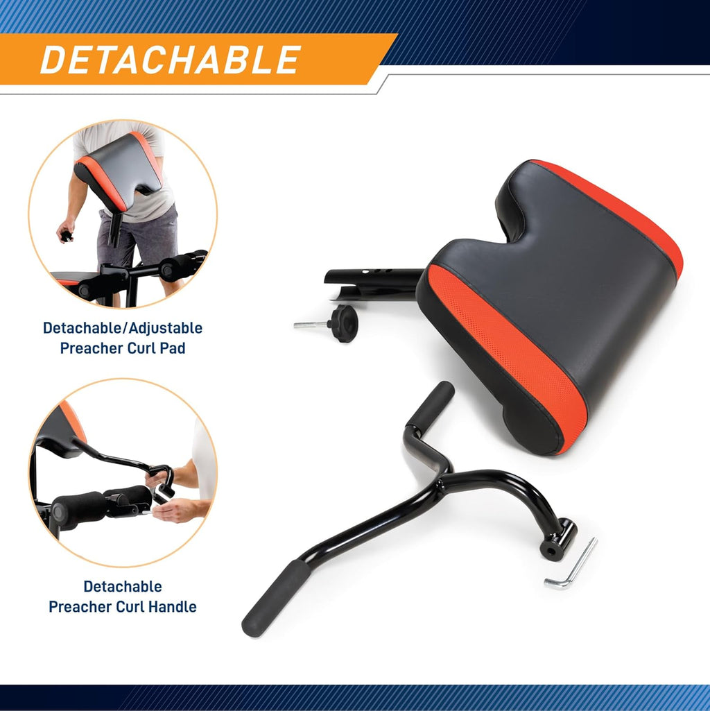Adjustable Olympic Weight Bench with Leg Developer and Squat Rack B25420