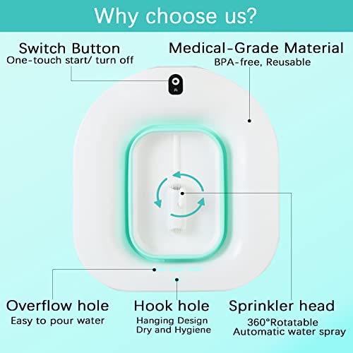 Electric Sitz Bath for Toilet Seat, Portable Water Spray Style, Blue N14890
