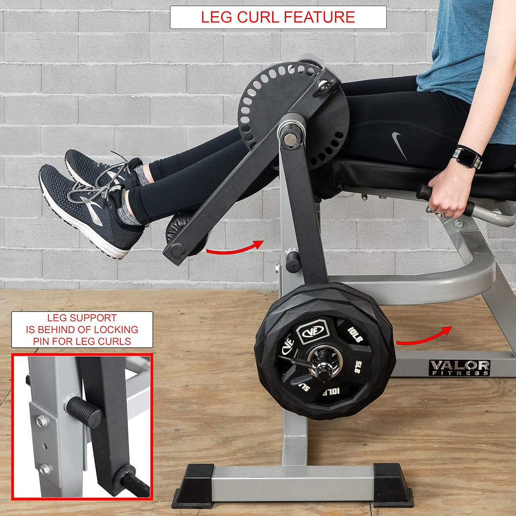 Adjustable Leg Curl Extension Machine, Plate Loaded, 8 Positions Y9301