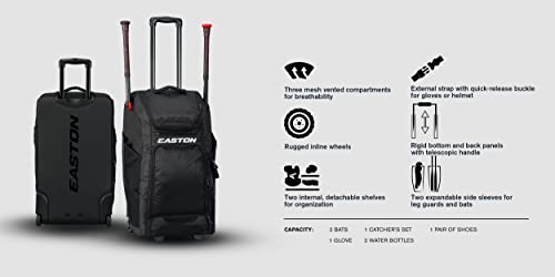 Catcher's Wheeled Bag for Baseball & Softball X5046